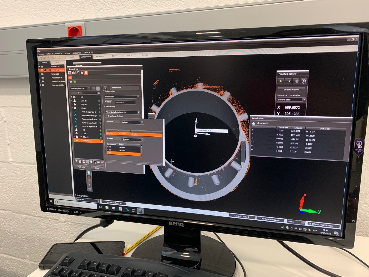 M3 Software, measuring and analysis software from Datapixel, managing the data and sharing the results of the metal part through a color mapping.